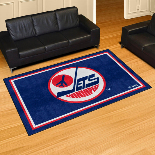 Retro NHL Winnipeg Jets 5ft. x 8 ft. Plush Area Rug - Winnipeg Jets