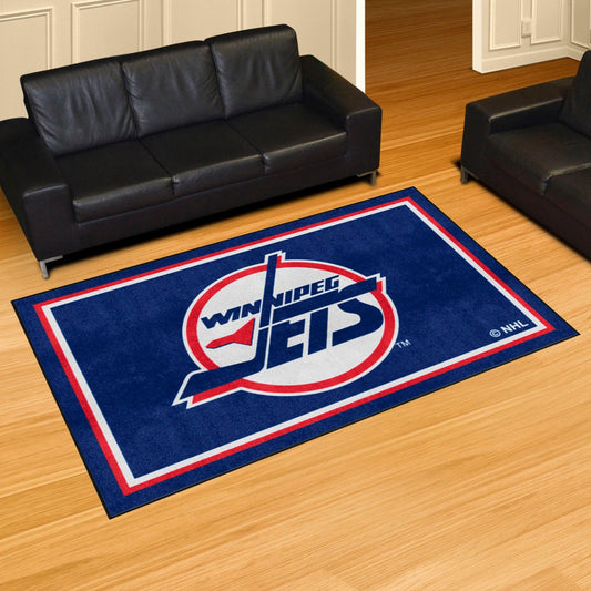 Retro NHL Winnipeg Jets 5ft. x 8 ft. Plush Area Rug - Winnipeg Jets