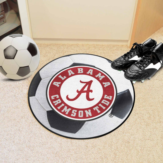 Alabama Crimson Tide Soccer Ball Rug, Round Logo - 27in. Diameter - Alabama