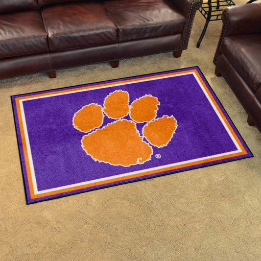 Clemson Tigers 4ft. x 6ft. Plush Area Rug, Purple - Clemson