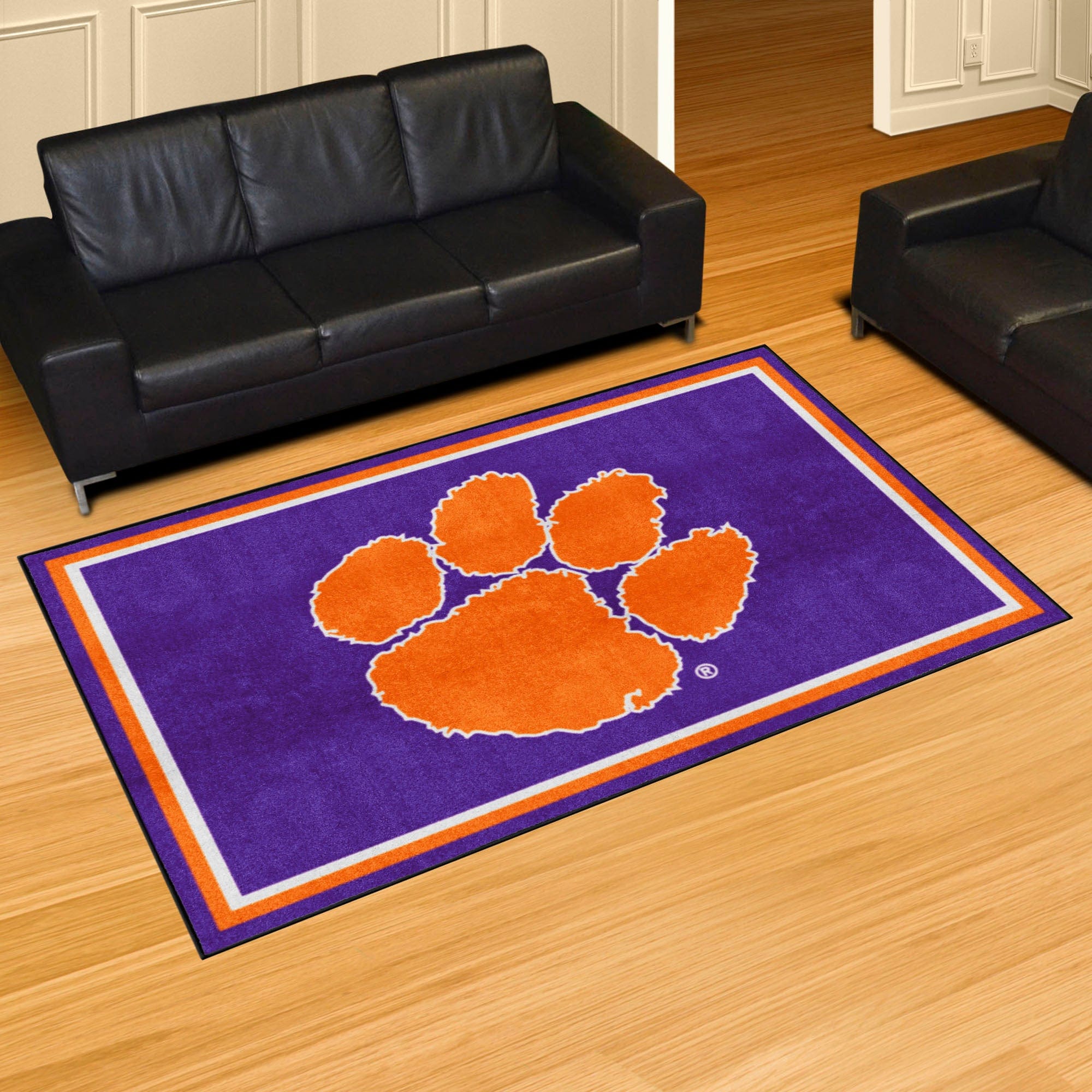 Clemson Tigers 5ft. x 8 ft. Plush Area Rug, Purple - Clemson