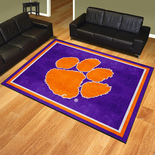Clemson Tigers 8ft. x 10 ft. Plush Area Rug, Purple - Clemson