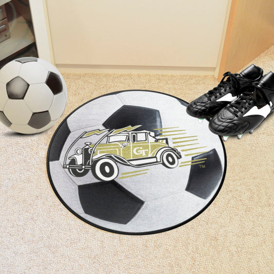 Georgia Tech Yellow Jackets Soccer Ball Rug - 27in. Diameter - Georgia Tech