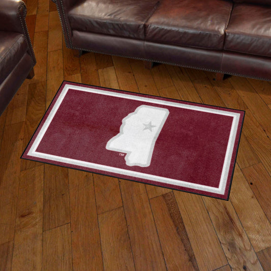 Mississippi State Bulldogs 3ft. x 5ft. Plush Area Rug, State Logo