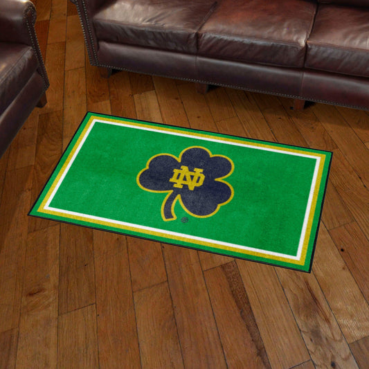 Notre Dame Fighting Irish 3ft. x 5ft. Plush Area Rug, Clover Logo - Notre Dame