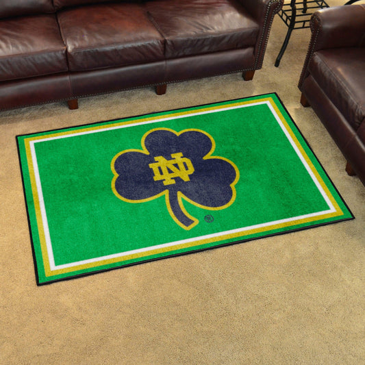 Notre Dame Fighting Irish 4ft. x 6ft. Plush Area Rug, Clover Logo - Notre Dame