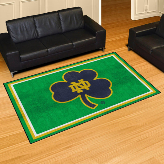 Notre Dame Fighting Irish 5ft. x 8 ft. Plush Area Rug, Clover Logo - Notre Dame