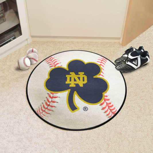 Notre Dame Fighting Irish Baseball Rug, Clover Logo - 27in. Diameter - Notre Dame