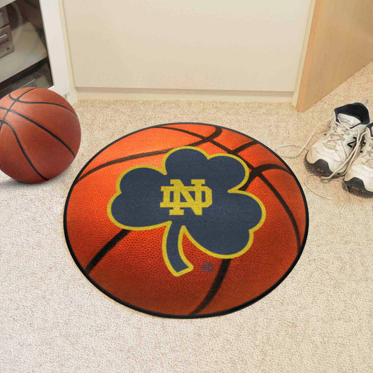 Notre Dame Fighting Irish Basketball Rug, Clover Logo - 27in. Diameter - Notre Dame