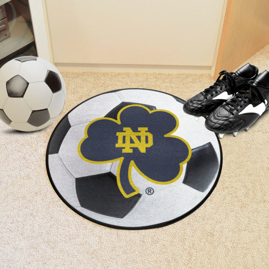 Notre Dame Fighting Irish Soccer Ball Rug, Clover Logo - 27in. Diameter - Notre Dame