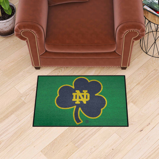 Notre Dame Fighting Irish Starter Mat Accent Rug, Clover Logo - 19in. x 30in. - Notre Dame