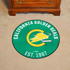 NHLRETRO California Golden Seals Roundel Rug - 27in. Diameter - California Golden Seals