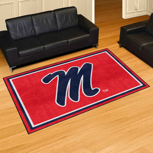 Ole Miss Rebels 5ft. x 8 ft. Plush Area Rug - Ole Miss