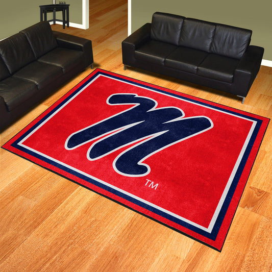 Ole Miss Rebels 8ft. x 10 ft. Plush Area Rug - Ole Miss