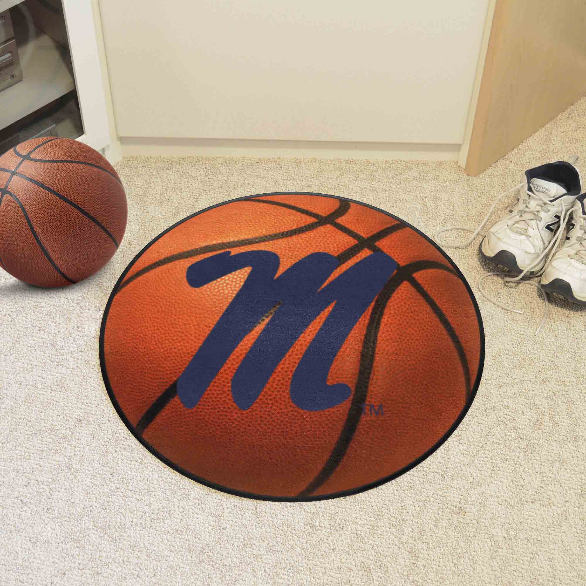 Ole Miss Rebels Basketball Rug - 27in. Diameter - Ole Miss
