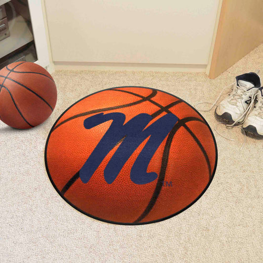 Ole Miss Rebels Basketball Rug - 27in. Diameter - Ole Miss