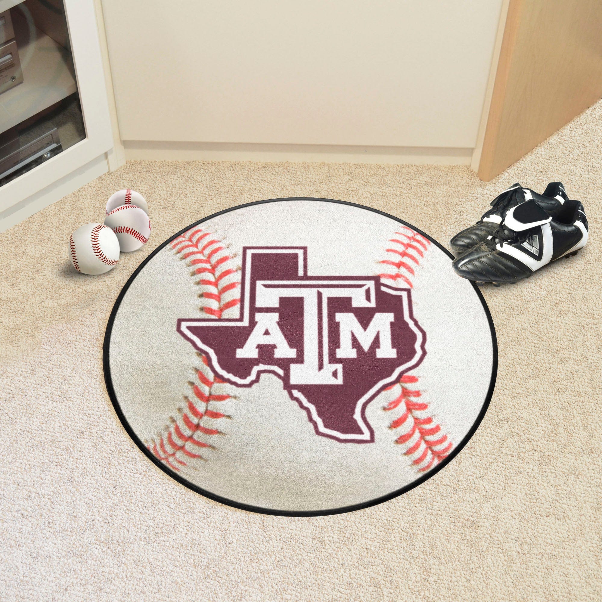 Texas A&M Aggies Baseball Rug - 27in. Diameter