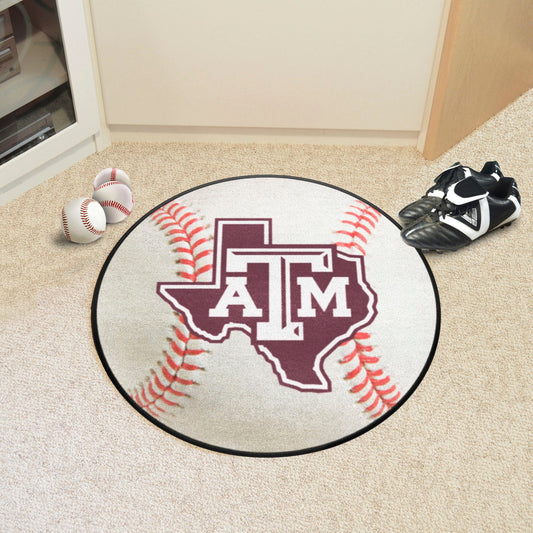 Texas A&M Aggies Baseball Rug - 27in. Diameter