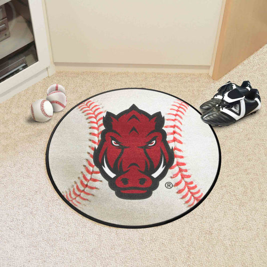 Arkansas Razorbacks Baseball Rug - 27in. Diameter - Arkansas