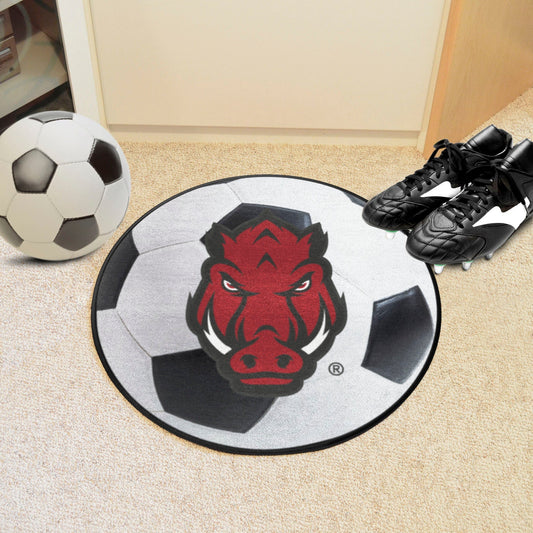 Arkansas Razorbacks Soccer Ball Rug - 27in. Diameter - Arkansas