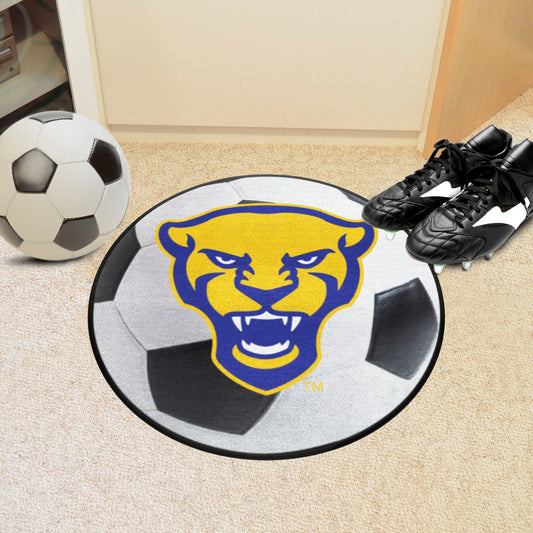 Pitt Panthers Soccer Ball Rug, Panther Logo - 27in. Diameter - Pitt