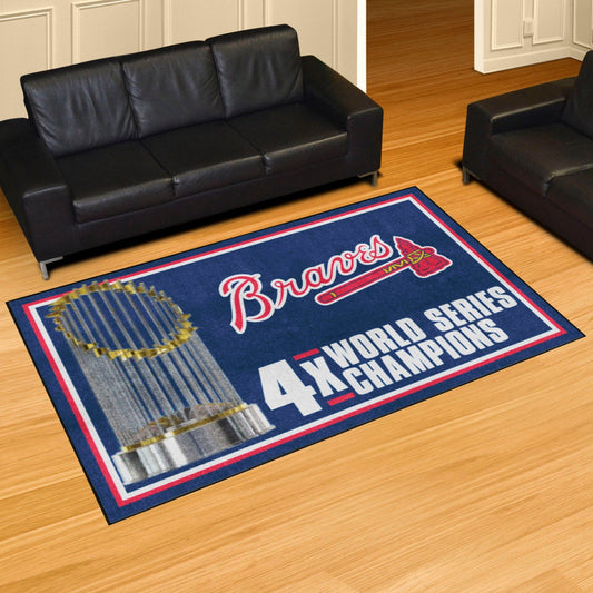 Atlanta Braves Dynasty 5ft. x 8 ft. Plush Area Rug - Atlanta Braves