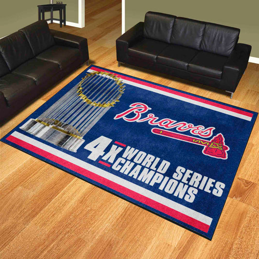 Atlanta Braves Dynasty 8ft. x 10 ft. Plush Area Rug - Atlanta Braves