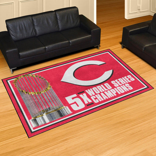 Cincinnati Reds Dynasty 5ft. x 8 ft. Plush Area Rug - Cincinnati Reds