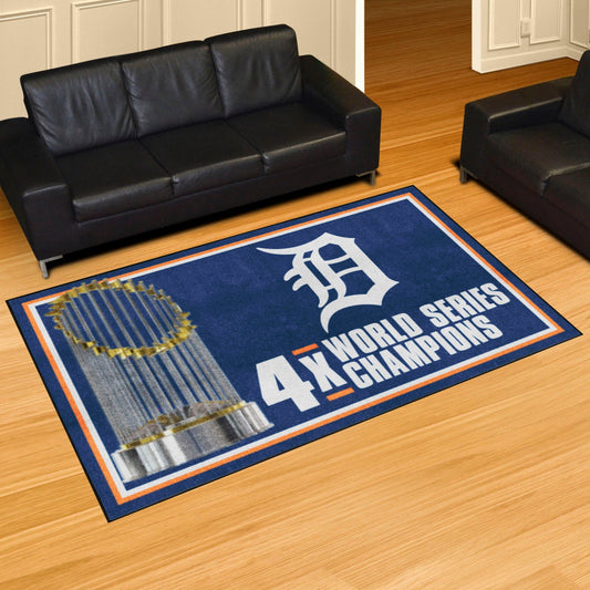 Detroit Tigers Dynasty 5ft. x 8 ft. Plush Area Rug - Detroit Tigers