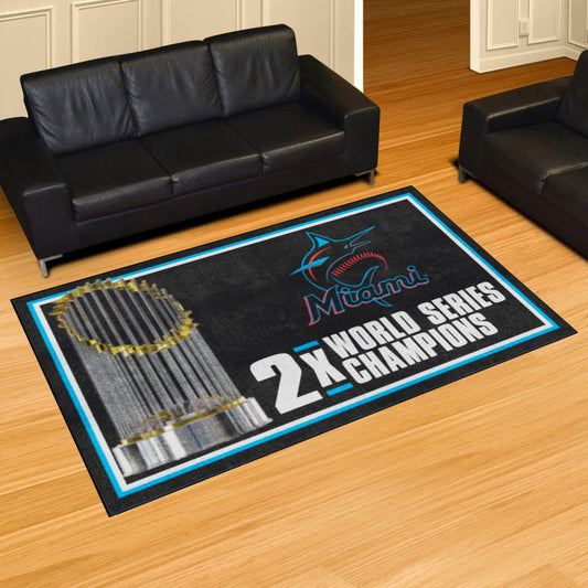 Miami Marlins 5ft. x 8 ft. Plush Area Rug - Miami Marlins