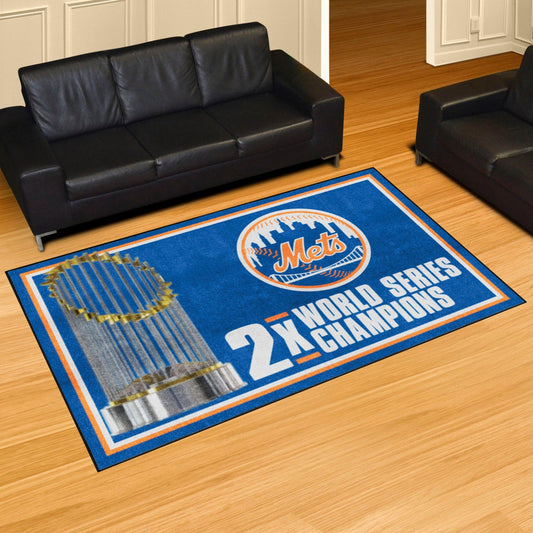 New York Mets Dynasty 5ft. x 8 ft. Plush Area Rug - New York Mets