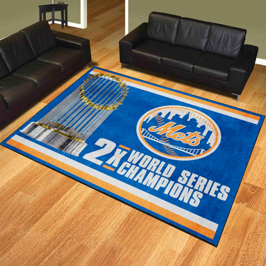 New York Mets Dynasty 8ft. x 10 ft. Plush Area Rug - New York Mets