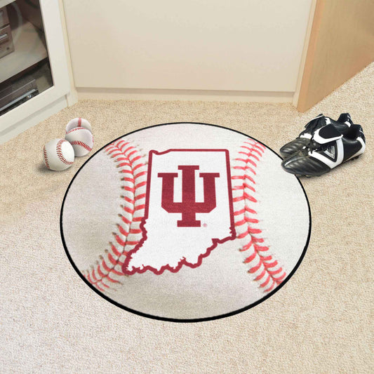 Indiana Hooisers Baseball Rug - 27in. Diameter - Indiana