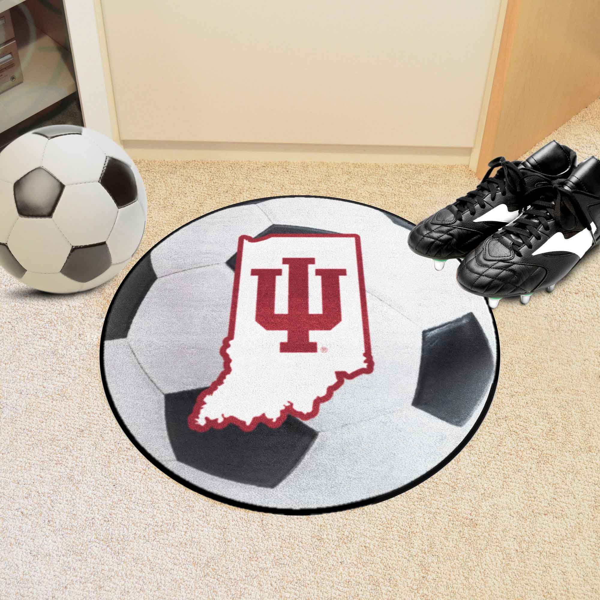 Indiana Hooisers Soccer Ball Rug - 27in. Diameter - Indiana