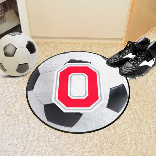 Ohio State Buckeyes Soccer Ball Rug - 27in. Diameter - Ohio State