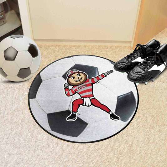 Ohio State Buckeyes Soccer Ball Rug - 27in. Diameter - Ohio State