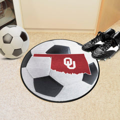 Oklahoma Sooners Soccer Ball Rug - 27in. Diameter - Oklahoma