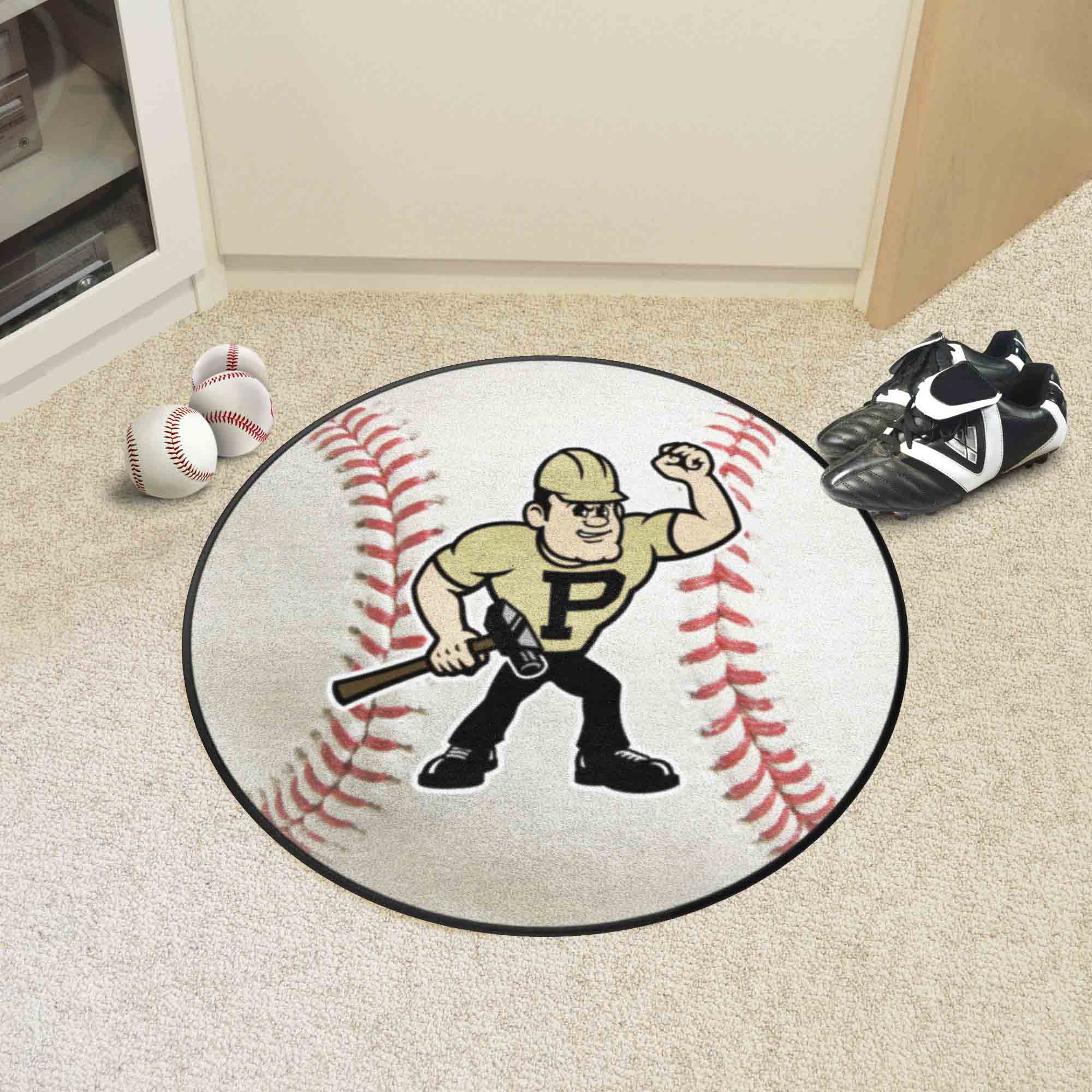 Purdue Boilermakers Baseball Rug - 27in. Diameter - Purdue