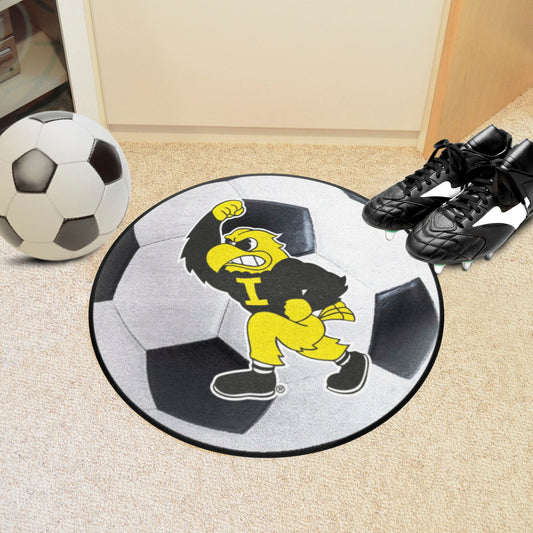 Iowa Hawkeyes Soccer Ball Rug - 27in. Diameter - Iowa