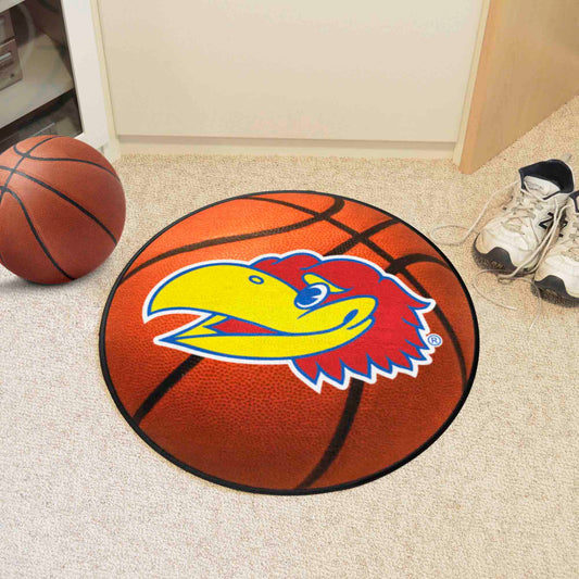 Kansas Jayhawks Basketball Rug - 27in. Diameter - Kansas