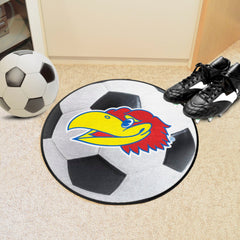 Kansas Jayhawks Soccer Ball Rug - 27in. Diameter - Kansas