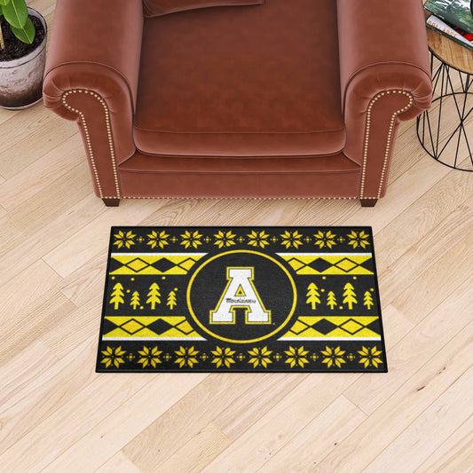 Appalachian State Mountaineers Holiday Sweater Starter Mat Accent Rug - 19in. x 30in. - Appalachian State