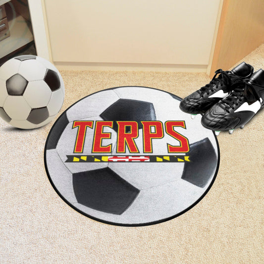 Maryland Terrapins Soccer Ball Rug - 27in. Diameter - Maryland