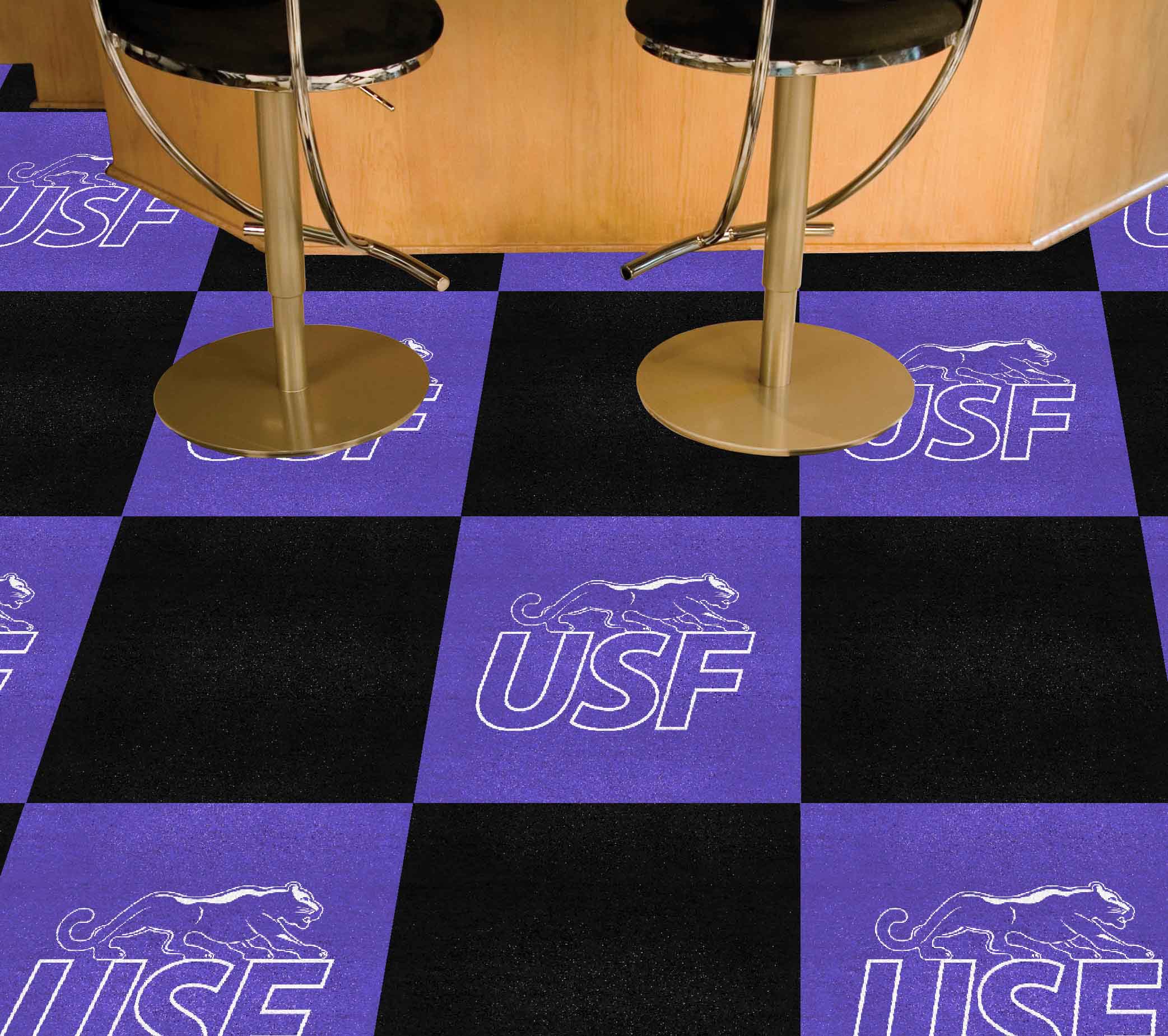 USF Cougars Cougars Team Carpet Tiles - 45 Sq Ft.