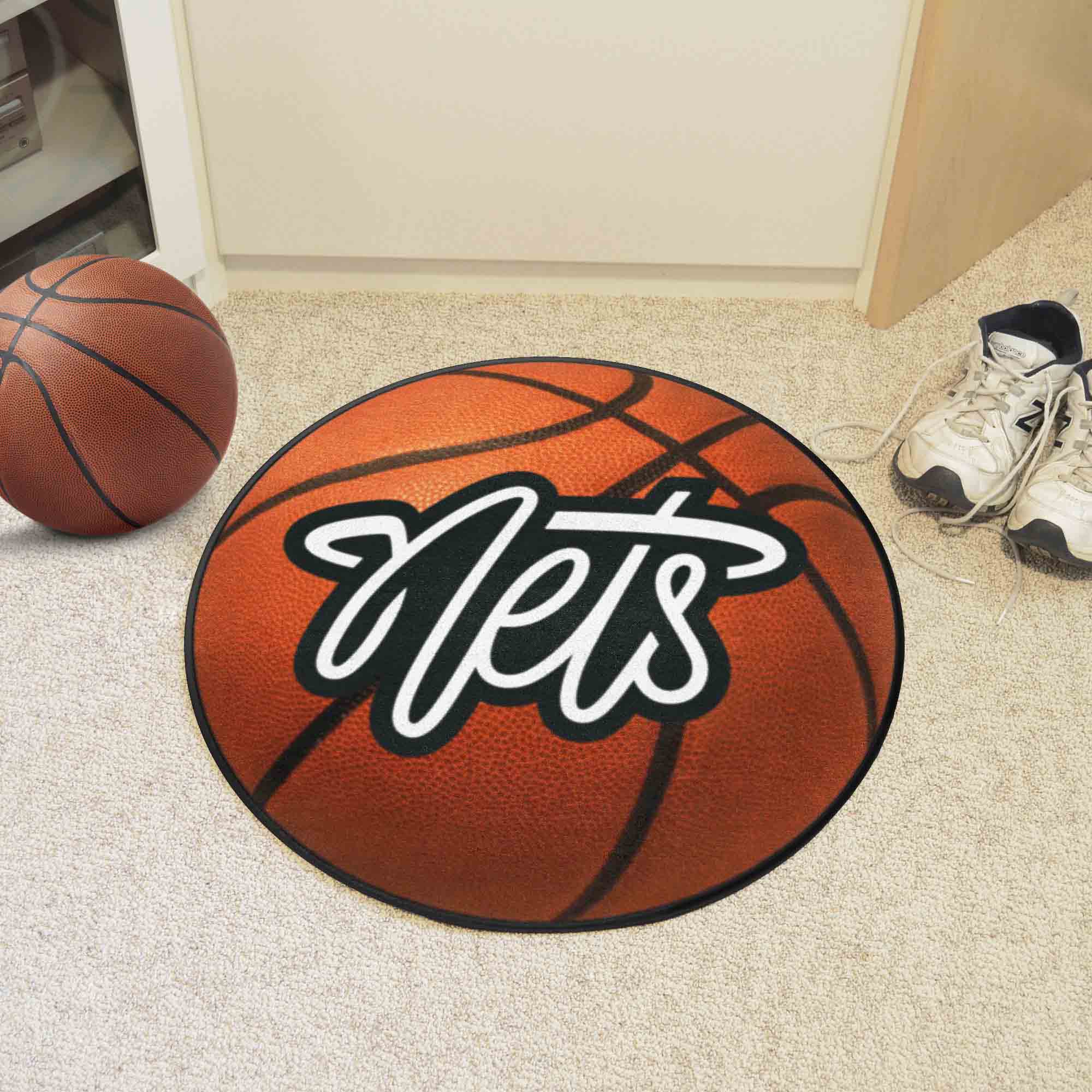 Brooklyn Nets Basketball Rug - 27in. Diameter - Brooklyn Nets