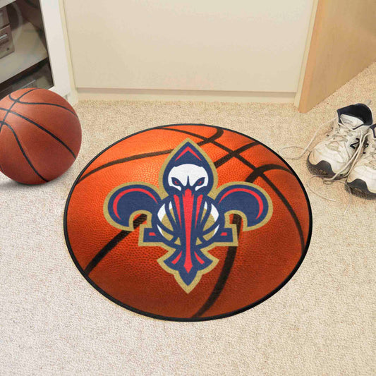 New Orleans Pelicans Basketball Rug - 27in. Diameter - New Orleans Pelicans