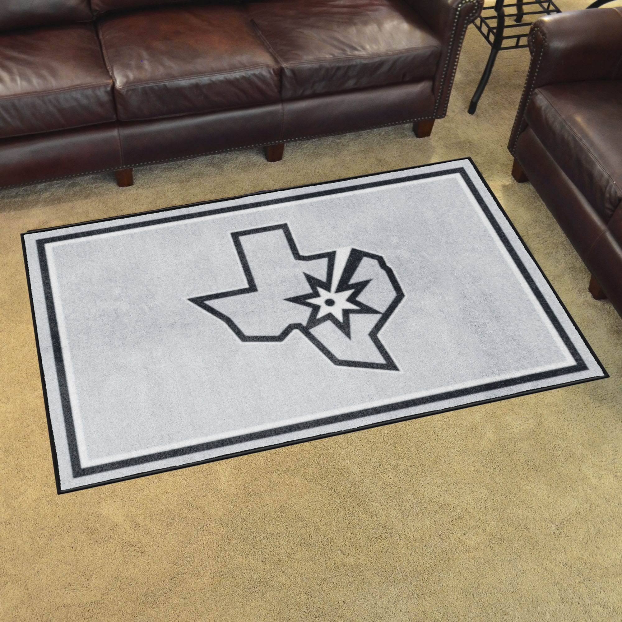 San Antonio Spurs 4ft. x 6ft. Plush Area Rug - San Antonio Spurs