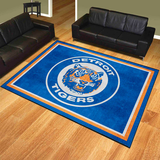 Detroit Tigers 8ft. x 10 ft. Plush Area Rug - Retro Collection - Detroit Tigers