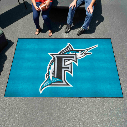 Florida Marlins Ulti-Mat Rug - 5ft. x 8ft. - Retro Collection - Florida Marlins