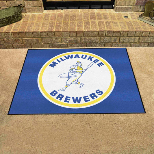 Milwaukee Brewers All-Star Rug - 34 in. x 42.5 in. - Retro Collection - Milwaukee Brewers